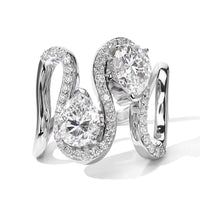 D''Joy Moissanite 4.10 ctw Ring in Rhodium Over Sterling Silver (Size 6.0)