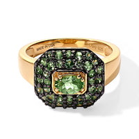 D''Joy Premium Tsavorite Garnet Ring in 18K Vermeil YG Over Sterling Silver (Size 10.0) 1.35 ctw