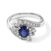 900 White Platinum AAAA Kanchanaburi Blue Sapphire, White Diamond (SI) Ring (Size 6.0) (6.00 g) 1.40 ctw