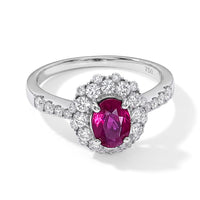 AAAA Ruby and White Diamond SI 1.70 ctw Ring in 900 Platinum (Size 6.0) 5.20 Grams
