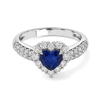 AAAA Madagascar Blue Sapphire and White Diamond SI 2.20 ctw Ring in 900 Platinum (Size 6.5) 5.30 Grams