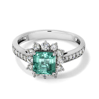 AAAA Boyaca Colombian Emerald and White Diamond SI 1.85 ctw Ring in 900 Platinum (Size 6.5)