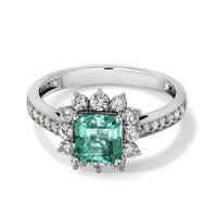 900 White Platinum AAAA Boyaca Colombian Emerald, White Diamond (SI) Ring (Size 6.5) 1.85 ctw