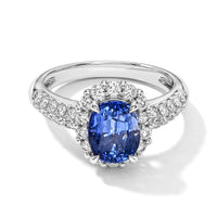 AAAA Kanchanaburi Blue Sapphire and White Diamond SI 3.50 ctw Ring in 900 Platinum (Size 6.5) 5.80 Grams