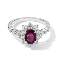 900 White Platinum AAAA Ruby, White Diamond (SI) Ring (Size 6.5) (4.50 g) 2.10 ctw