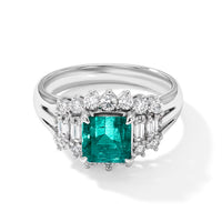 AAAA Boyaca Colombian Emerald and White Diamond SI 1.70 ctw Ring in 900 Platinum (Size 5.0) 5.70 Grams