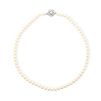 Japanese Akoya Pearl Necklace in Sterling Silver 15 Inches