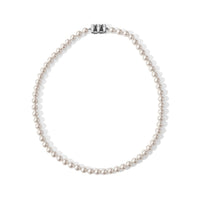 Japanese Akoya Pearl Necklace in Sterling Silver 17 Inch