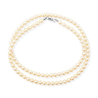 Japanese Akoya Pearl Necklace in Sterling Silver 22 Inches