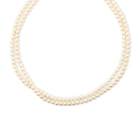 Japanese Akoya Pearl Necklace in Sterling Silver 41 Inches