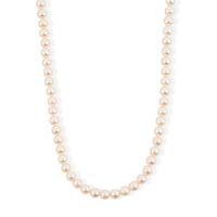 Japanese Akoya Pearl Sterling Silver Necklace in 32 Inches