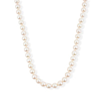 Japanese Akoya Pearl Necklace in Sterling Silver 17 Inches