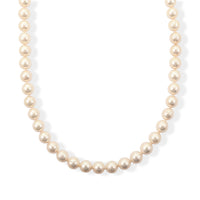 Japanese Akoya Pearl Necklace in Sterling Silver 20 Inches