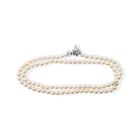 Japanese Akoya Pearl Necklace in Sterling Silver 32 Inches