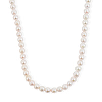 Japanese Akoya Pearl Necklace in Sterling Silver 49 Inches