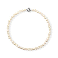 17 Inches Japanese Akoya Pearl Necklace in Sterling Silver
