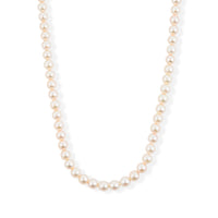 Akoya Pearl Japanese Necklace in Sterling Silver (19 Inches)