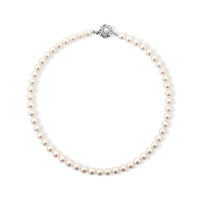 (17 Inches) Japanese Akoya Pearl Necklace in Sterling Silver