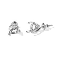 Solitaire Stud Push Post Earrings in 10K White Gold 1.20 Grams