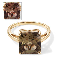 Asscher Cut AAA Turkizite 5.70 ctw Ring in 10K Yellow Gold (Size 9.0)