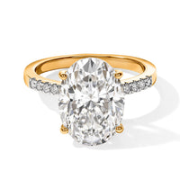 Moissanite 6.00 ctw Ring in 18K Vermeil Yellow Gold Over Sterling Silver (Size 7.0)