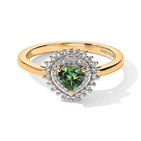 D''Joy Premium Tsavorite Garnet, Moissanite Ring in 18K Vermeil YG Over Sterling Silver (Size 10.0) 0.70 ctw