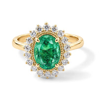 Certified and Appraised 18K Yellow Gold AAAA Kagem Zambian Emerald, Diamond (G-S, SI) (0.35 cts) Ring (Size 10.0) (4.80 g) 2.07 ctw
