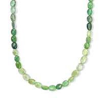 D''Joy Premium Kornerupine Beaded Graduated Necklace (18-20 Inches) in Rhodium Over Sterling Silver 70.00 ctw