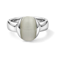 Calvin Klein Closeout Cat''s Eye 3.00 ctw Devoted Ring in Stainless Steel (Size 7.0)
