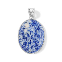 Amazonite 50.00 ctw Oval Pendant Without Chain in Silvertone