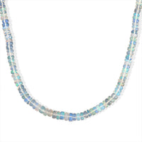 D''Joy Ethiopian Welo Opal 35.00 ctw Necklace in Rhodium Over Sterling Silver 18 Inches