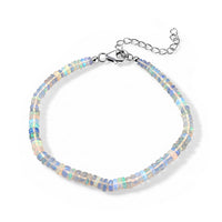 D''Joy Ethiopian Welo Opal Bracelet in Rhodium Over Sterling Silver (7.25-9.25In) 15.00 ctw