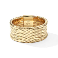 Italian 9.3MM Large Flex Stretch Ring in 10K Yellow Gold 0.95 Grams