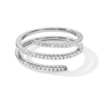 Luxuriant Lab Grown Diamond (G-H, SI) Spiral Ring in Rhodium Over Sterling Silver (Size 10.0) 0.25 ctw