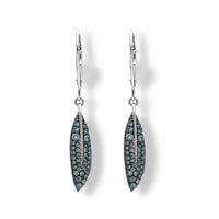 Luxuriant Lab Grown Green Diamond (IR) SI 0.50 ctw Earrings in Rhodium Over Sterling Silver