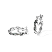 Luxuriant Lab Grown Green Diamond (IR) (SI) Hoop Earrings in Rhodium Over Sterling Silver 0.15 ctw