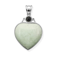 Amazonite and Multi Gemstone 34.00 ctw Love Heart Pendant without Chain in Silvertone