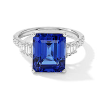 Certified & Appraised Rhapsody 950 Platinum AAAA Tanzanite, Diamond (E-F, VS) (0.42 cts) Ring (Size 10.0) (5.96 g) 5.50 ctw