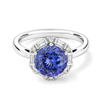 Rhapsody 950 Platinum AAAA Tanzanite, Diamond (E-F, VS) (0.24 cts) Ring (Size 6.0) (4.48 g) 3.55 ctw