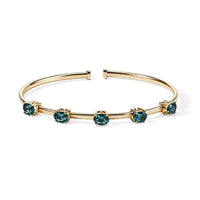 Doorbuster Luxoro Premium Monte Belo Indicolite 2.35 ctw Bangle Bracelet in 10K Yellow Gold (7.25 In)