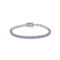 Doorbuster D''Joy Tanzanite 7.10 ctw Bracelet in Rhodium Over Sterling Silver (7.25 In)