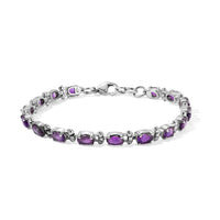 Doorbuster EverTrue African Amethyst 7.00 ctw Line Bracelet in Stainless Steel (7.25 In)