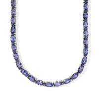 Doorbuster D''Joy Tanzanite 19.50 ctw Tennis Necklace in Rhodium Over Sterling Silver (18 Inches)