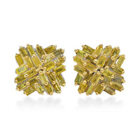 Blue Diamond (IR) Stud Earrings in Rhodium & Platinum Over Sterling Silver 0.50 ctw