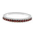 Mozambique Garnet Bangle Bracelet in Stainless Steel (6.50 In) 9.50 ctw - Sticky add to cart bar