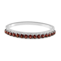 Mozambique Garnet Bangle Bracelet in Stainless Steel (6.50 In) 9.50 ctw