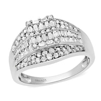 TLV Diamond Ring in Platinum Over Sterling Silver 1.00 ctw