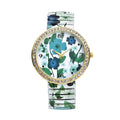 STRADA Austrian Crystal Japanese Movement Blue Flower Pattern Stretch Watch with Stainless Steel Strap - Sticky add to cart bar