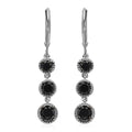 Black Diamond Lever Back Earrings in Rhodium & Earrings in Platinum Over Sterling Silver 2.00 ctw - Sticky add to cart bar