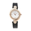 Strada Austrian Crystal Japanese Movement Watch with Black Faux Leather Strap (27.5mm) (7.25-8.25Inches) - Sticky add to cart bar